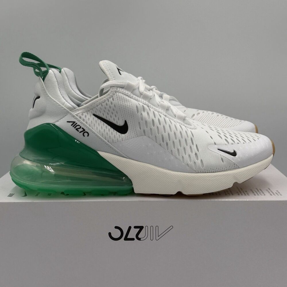 Women's Nike Air Max 270 White Black Summit Stadium Green AH6789-125 sz 8